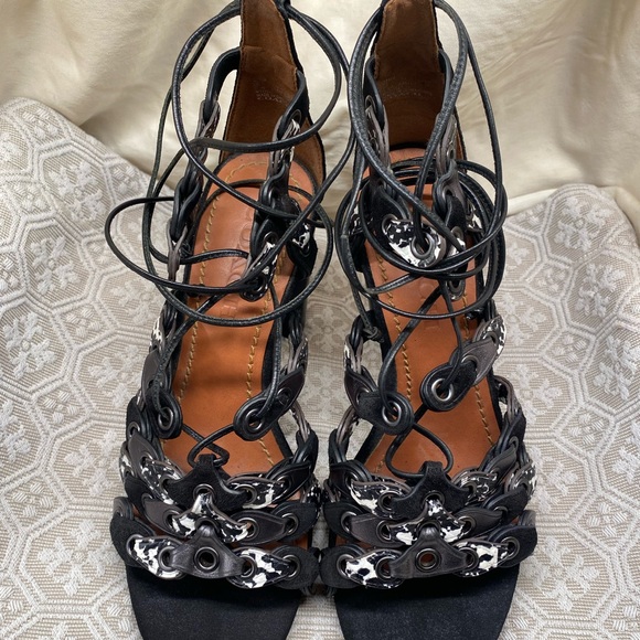 Coach Black Lace Up Heel Sandal size 6.5 - Picture 2 of 7